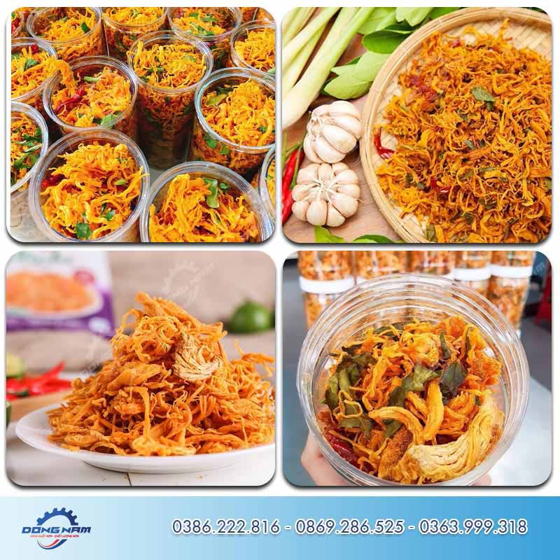 Thành phẩm sấy khô gà lá chanh khách Đông Nam