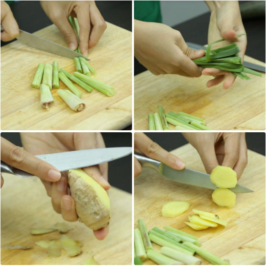 Sơ chế gừng và sả